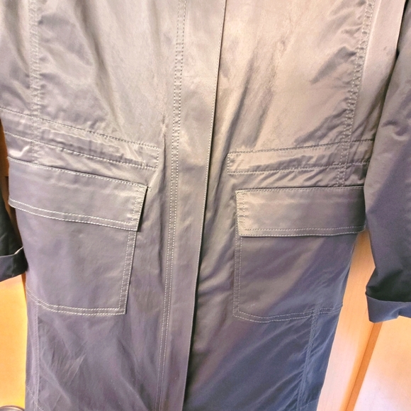 Eileen Fisher Satin Sheen Funnel-Neck Trench Coat - Picture 13 of 14